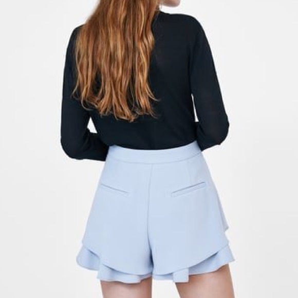 Blue Ruffle Shorts - Picture 2 of 4